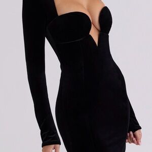 House of CB Black Velvet Dress